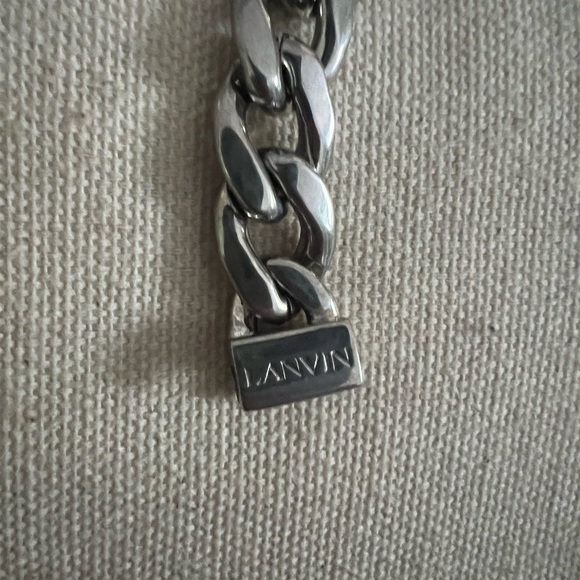 Lanvin Silver Chain Bracelet with Teal Dragon Motif - Picture 4 of 4